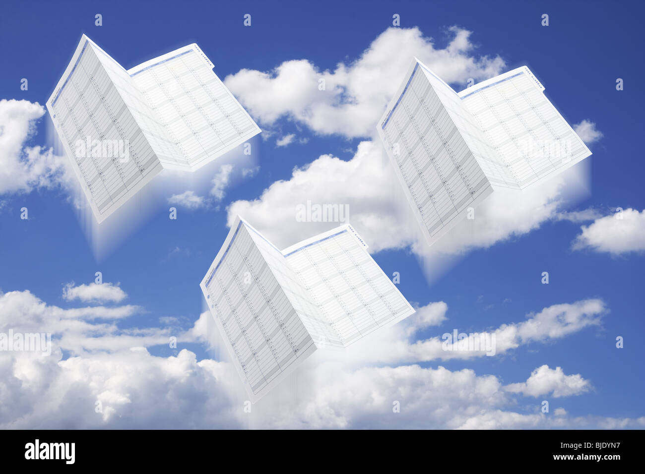 Giorno Planner calendari e Sky Foto Stock