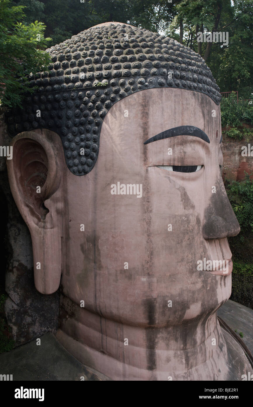 Le più alte del mondo e più grande statua di Budda di Leshan, Szechuan, Cina. Foto Stock