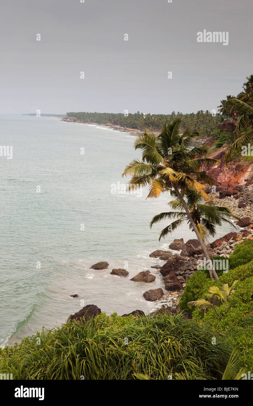 India Kerala, Varkala, coste Foto Stock