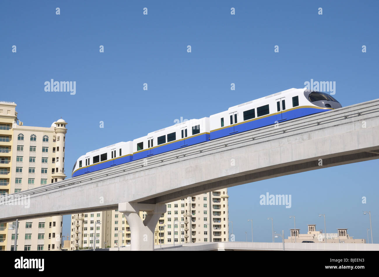 Il Palm Jumeirah monorotaia, Dubai Emirati Arabi Uniti Foto Stock