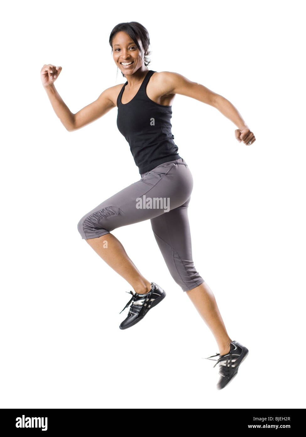La donna che lavora fuori Foto Stock