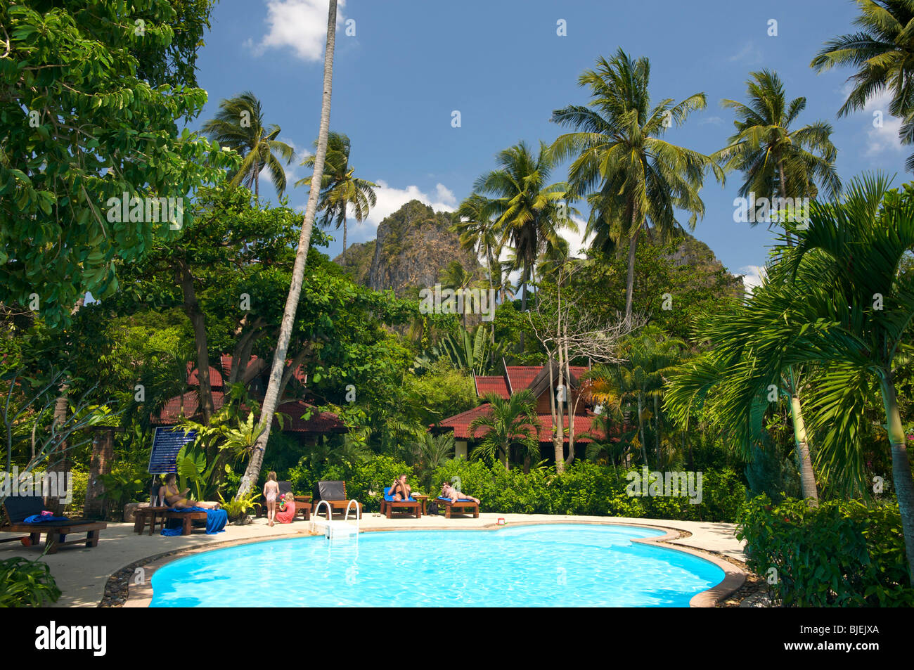 Piscina, Ray Leh East Beach, Krabi, Thailandia Foto Stock