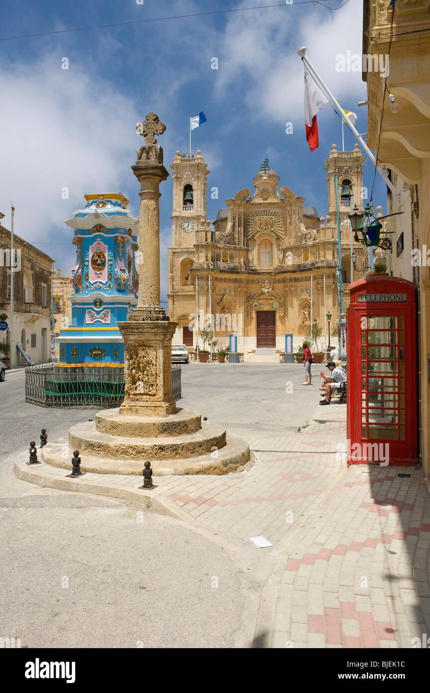 La chiesa, Gharb, Gozo, Malta Foto Stock