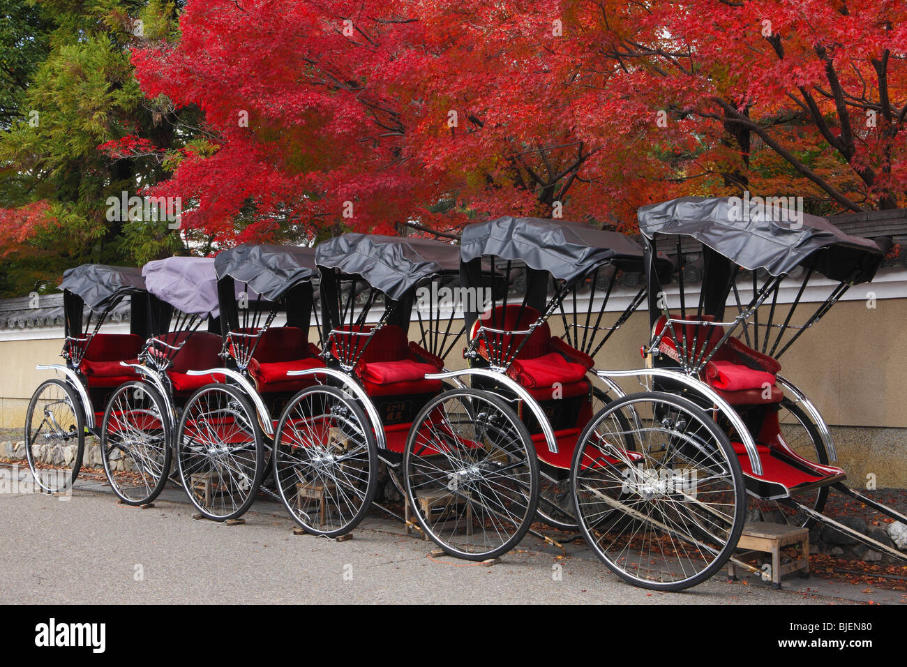 Richshaw e Colore di autunno Foto Stock