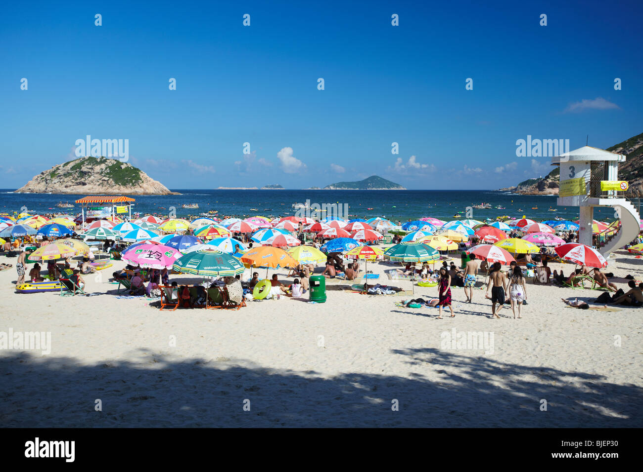 Shek o Spiaggia, Isola di Hong Kong, Hong Kong, Cina Foto Stock