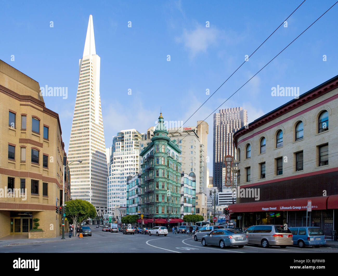 Una vista del Columbus in San Francisco California Foto Stock
