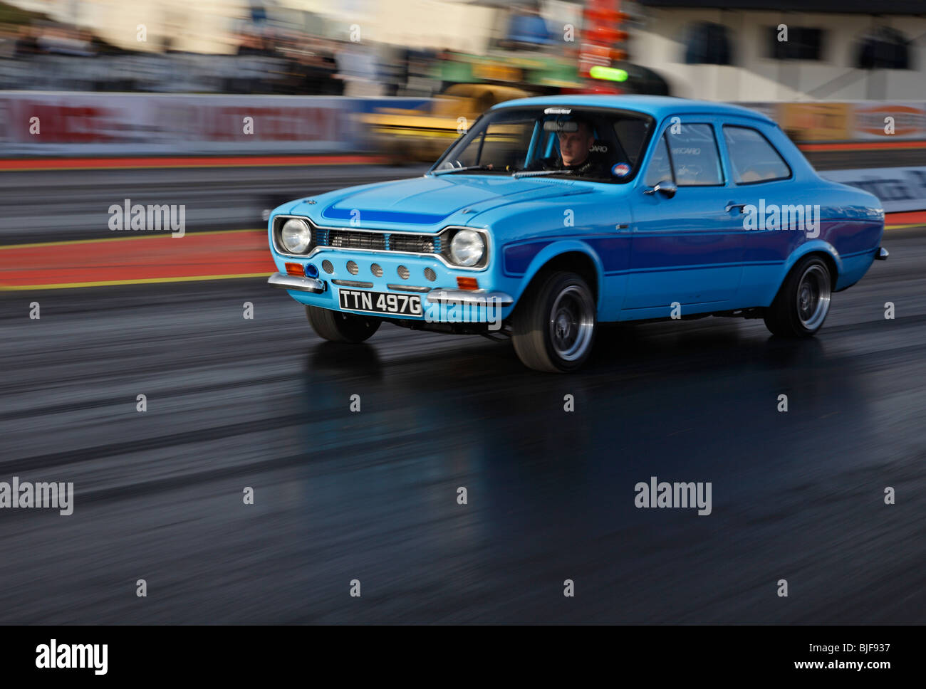 Ford Escort a Santa Pod. Foto Stock