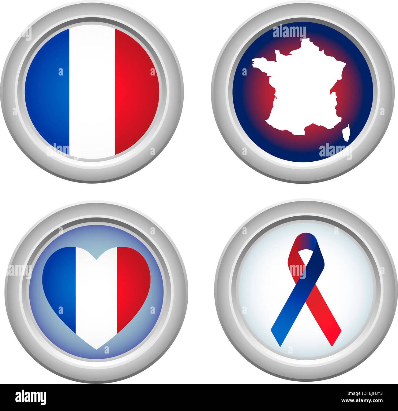 In Francia i pulsanti per il 14 di luglio Foto Stock