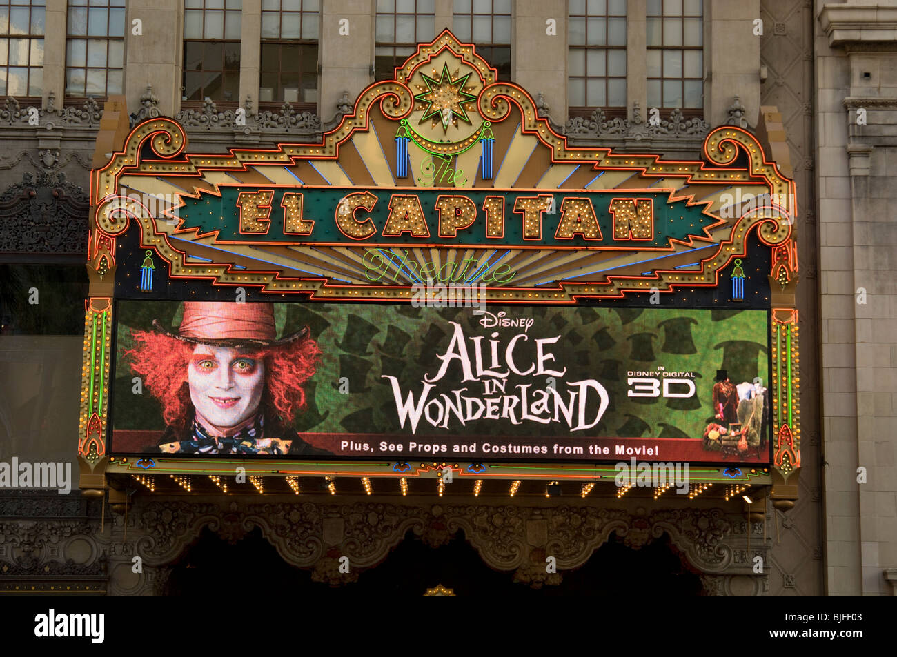 Hollywood Blvd. e El Capitan theater Foto Stock