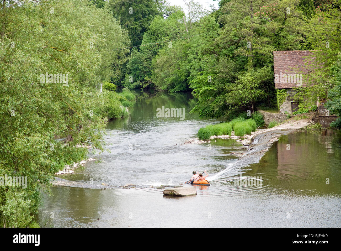 Il fiume teme a Ludlow in Shropshire Foto Stock