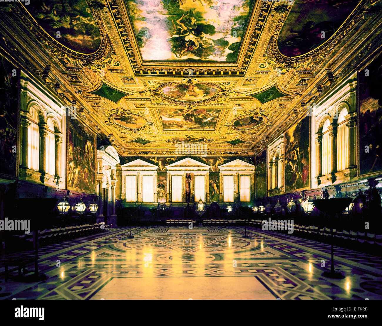 Scuola Grande di San Rocco interno, Venezia Foto Stock