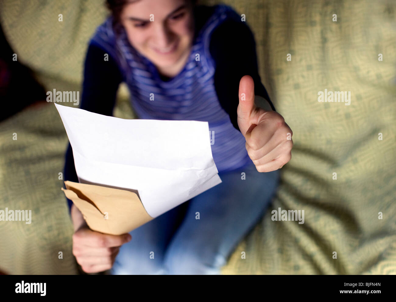 Buone notizie lettera: Modello rilasciato Foto Stock