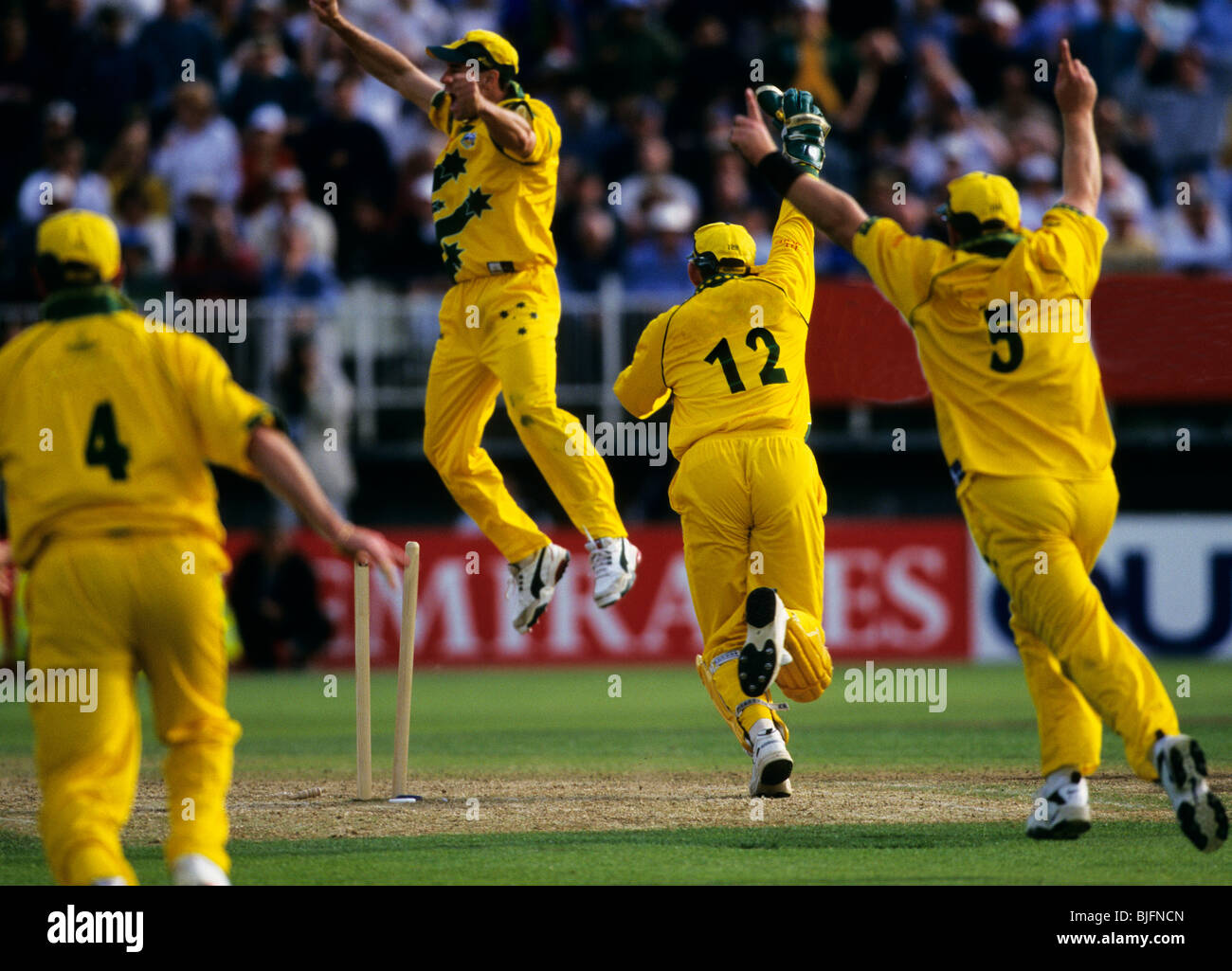 Il Cricketers celebrando Foto Stock