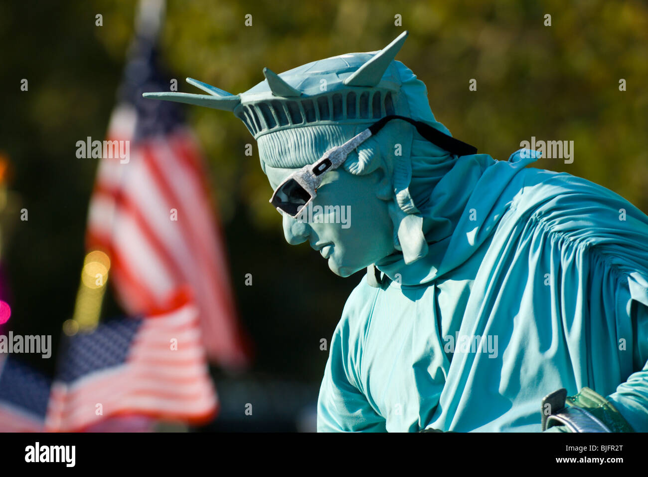 Fake Statua della Libertà - Battery Park di New York City - Settembre 2009 Foto Stock