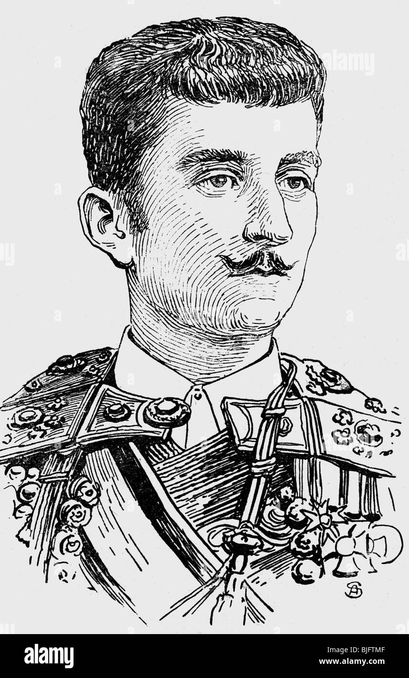 Mirko Dimitri, 17.4.1879 - 2.3.1918, Principe di Montenegro, ritratto, disegno, circa 1914, , Foto Stock