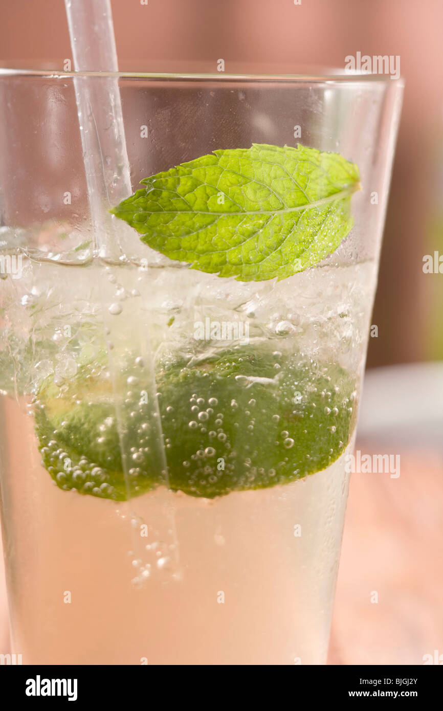 Il Mojito con lime e menta - Foto Stock