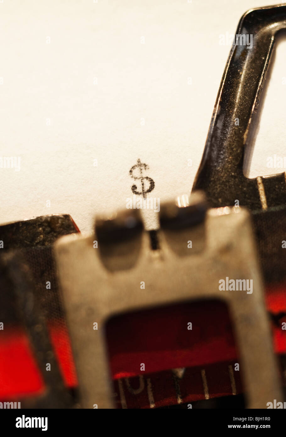 Digitare un simbolo di dollaro Foto Stock