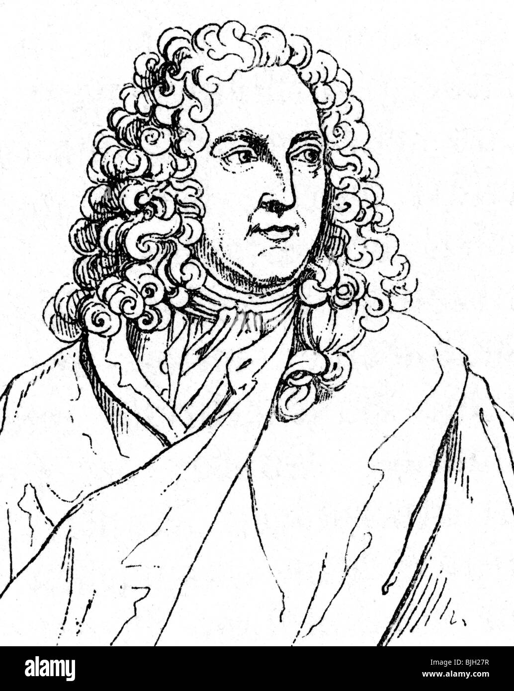 Legge, Giovanni, 16.4.1671 - 21.3. 1729, economista e banchiere scozzese, ritratto, incisione in legno, 19th secolo, , Foto Stock