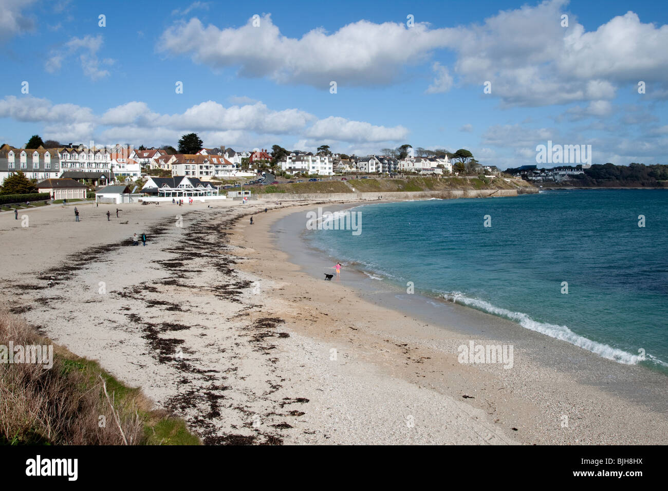 Gyllyngvase Beach in Falmouth, Cornwall Regno Unito. Foto Stock
