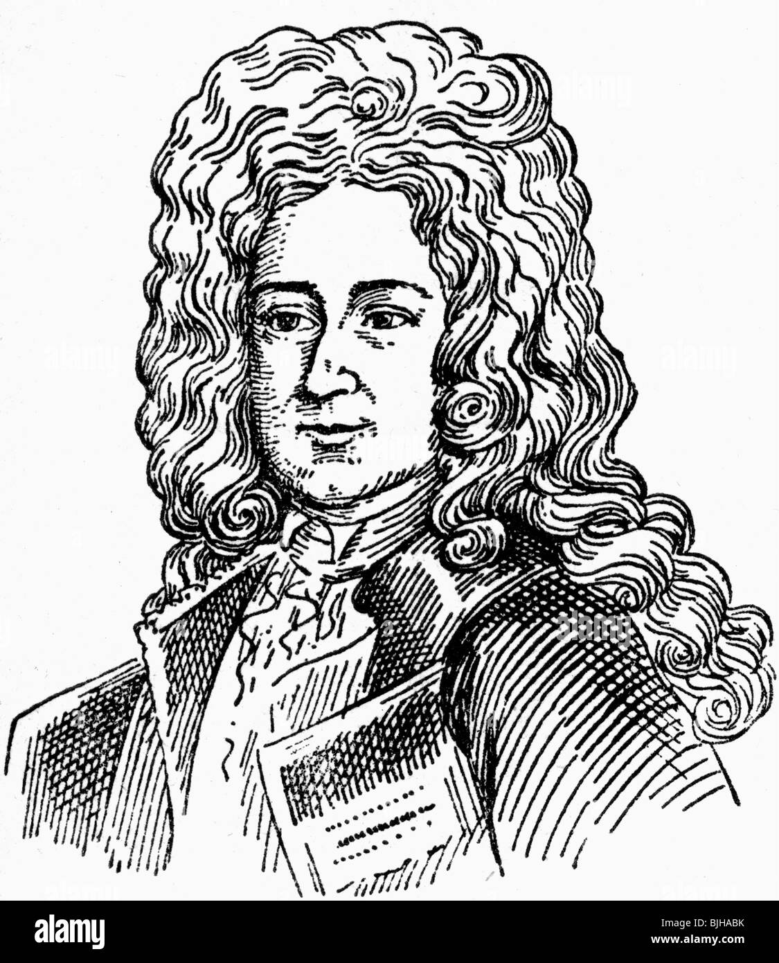 Legge, Giovanni, 16.4.1671 - 21.3. 1729, economista e banchiere scozzese, ritratto, disegno a penna, 20th secolo, , Foto Stock