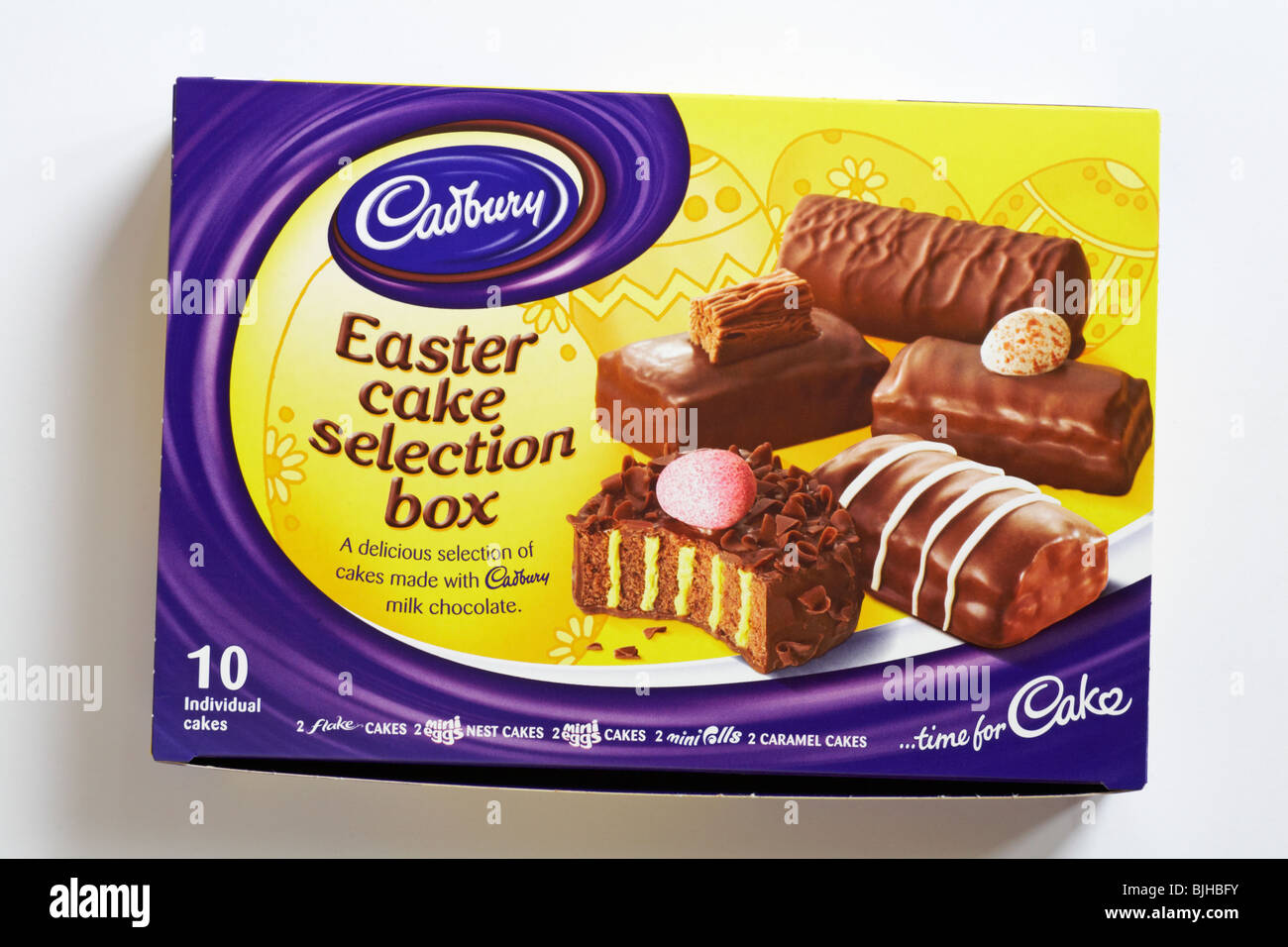 Cadbury torta di Pasqua la casella di selezione isolati su sfondo bianco Foto Stock