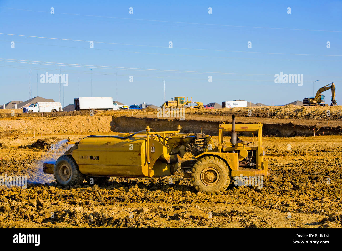 Costruzione di attrezzature e il personale necessari per la costruzione di suddivisione Foto Stock