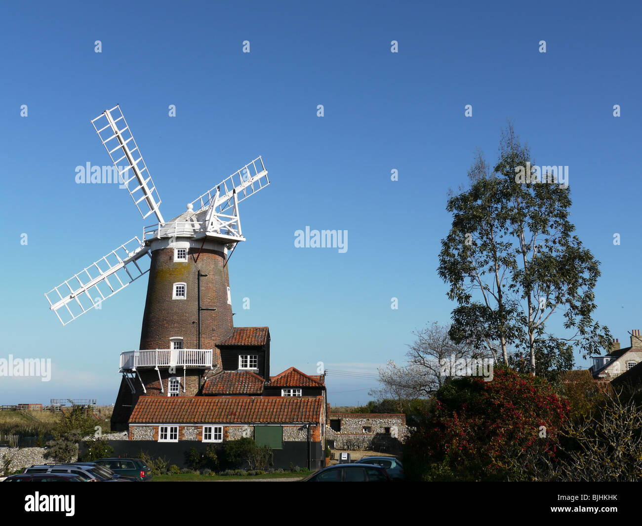 Il mulino a vento a Cley accanto al mare a nord di Norfolk, Inghilterra, Regno Unito, Foto Stock