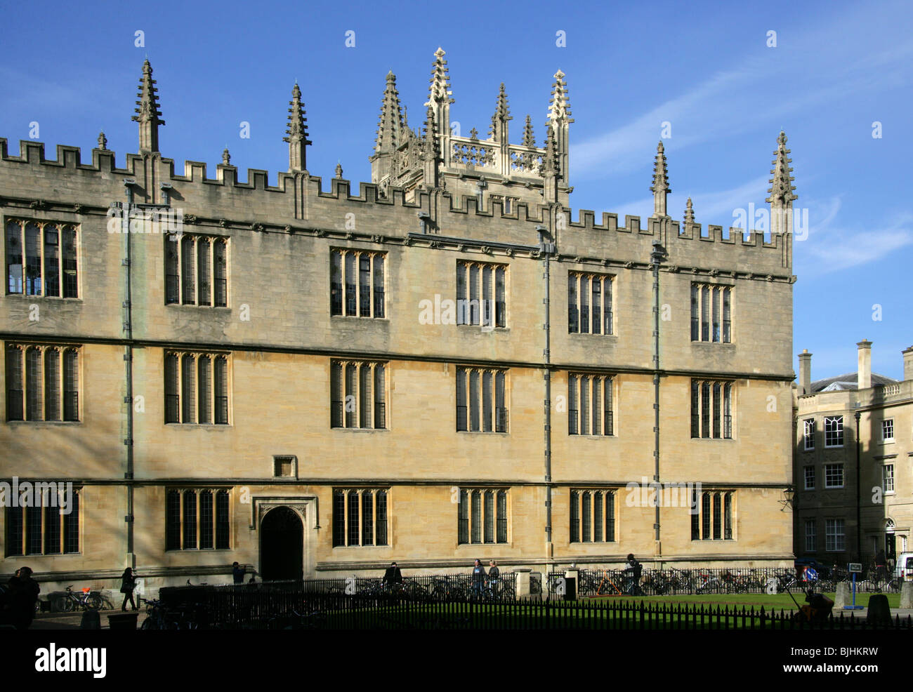 La Libreria di Bodleian da Radcliffe Square, Oxford University Oxford, Oxfordshire, Regno Unito Foto Stock