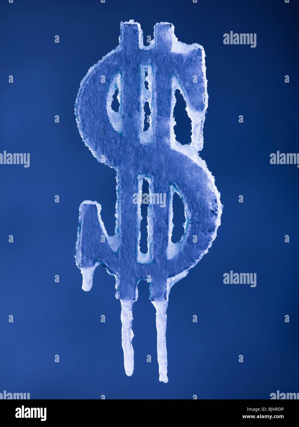 Congelati American simbolo del dollaro Foto Stock