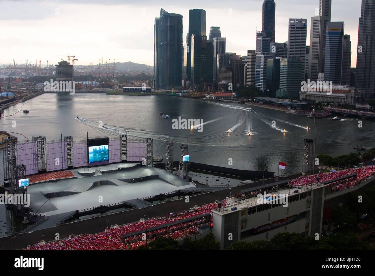 Singapore National Day Parade presso il Marina Bay Waterfront platform Foto Stock