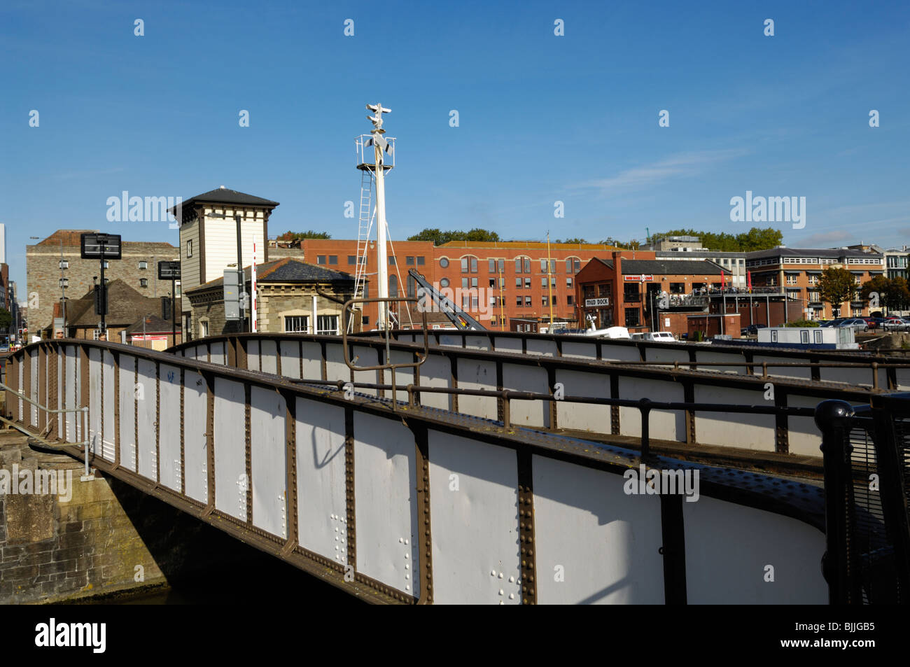 Prince Street Bridge presso il porto galleggiante di Bristol, Inghilterra. Foto Stock
