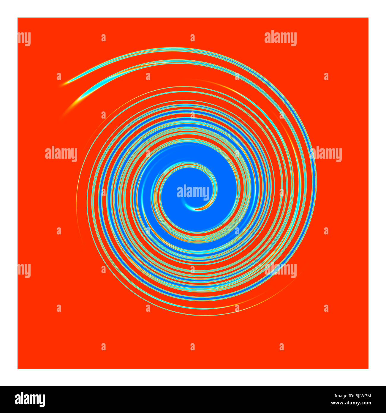 Configurazione astratta Swirl Red arte intorno a cerchio Foto Stock