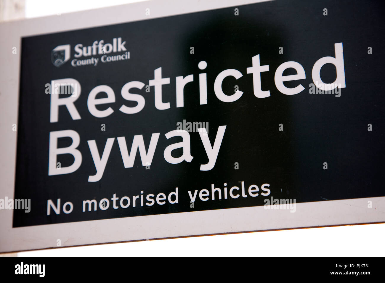 Limitato Byway segno n. veicoli a motore Foto Stock