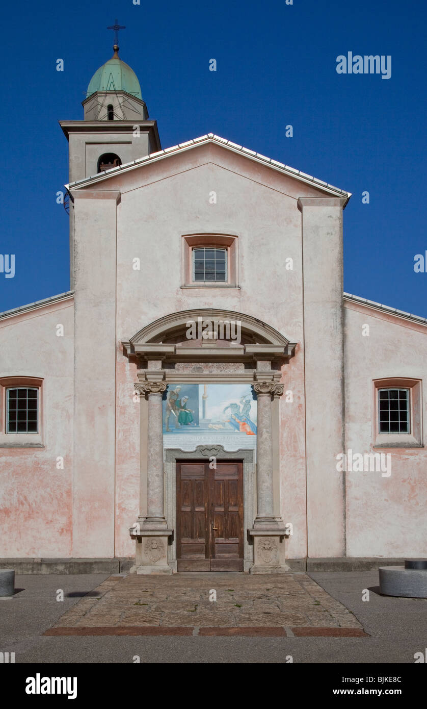 La chiesa parrocchiale di San Quirico e Giulitta (Quirico e Julietta) in Melide, Svizzera Foto Stock