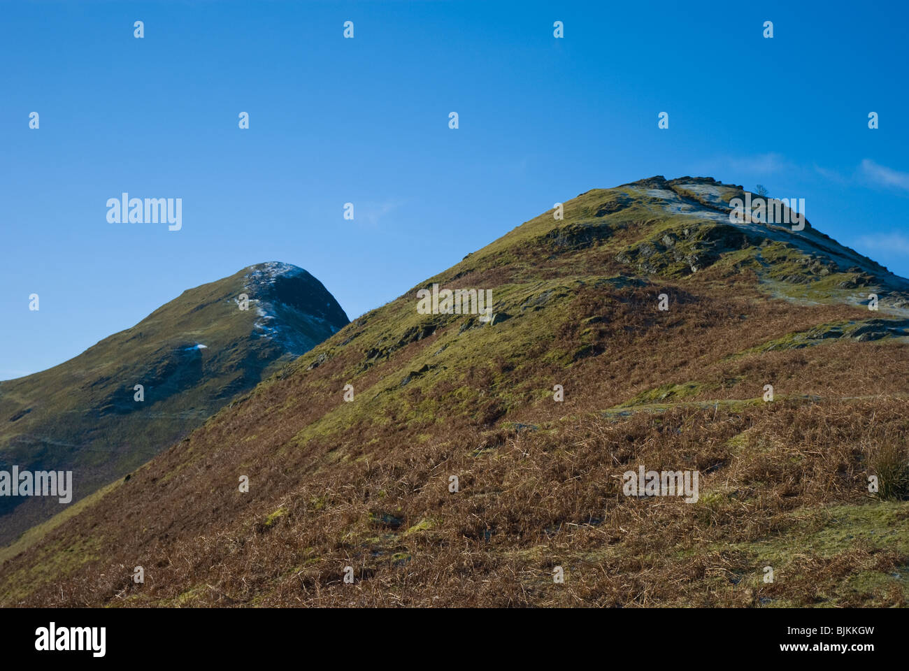 Le due vette gemelle del gatto di campane, Lake District, Cumbria Foto Stock