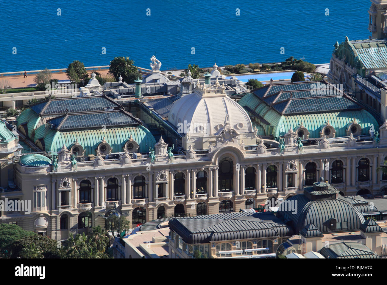 Ala Est del Casinò di Monte Carlo, architetto Charles Garnier, il Principato di Monaco, Cote d'Azur, Mediterraneo, Europa Foto Stock