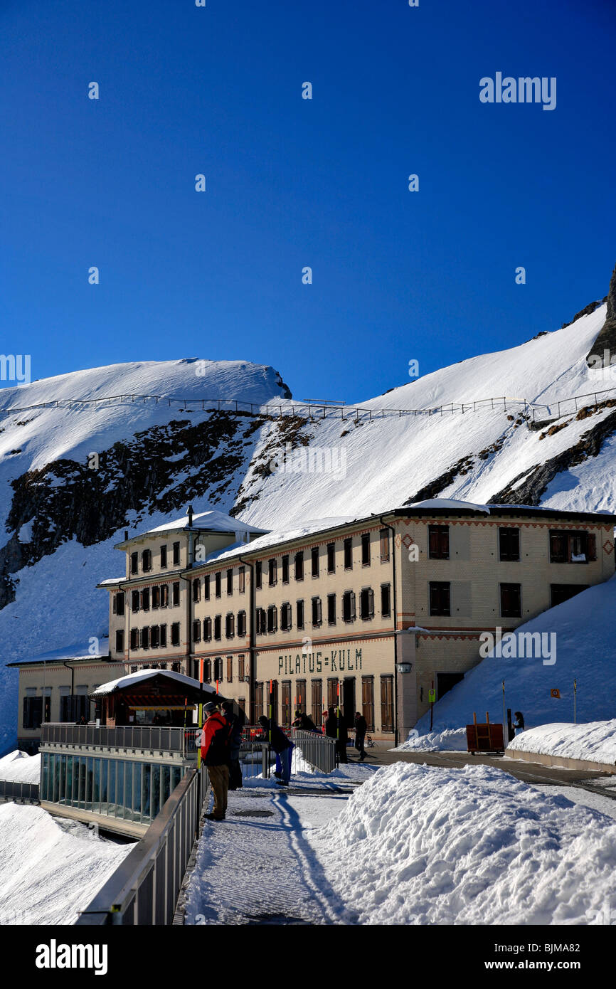 Hotel Pilatus Kulm Monte Pilatus le montagne Svizzere scenario i rilievi montuosi zona più settentrionale delle Alpi svizzere Svizzera Foto Stock