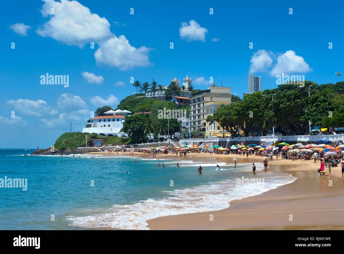 Porto da Barra Beach, Salvador, Bahia, Brasile Foto Stock