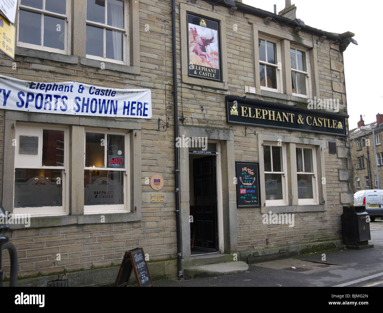 Elephant and Castle public house.Holmfirth Yorkshire. Foto Stock