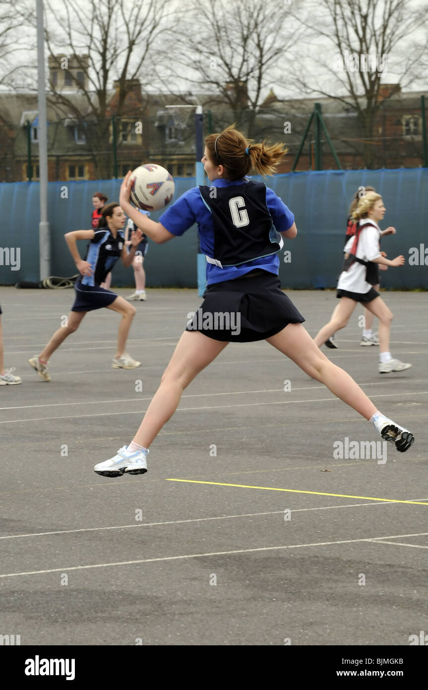 Inter-scuola netball per gioco. Foto Stock