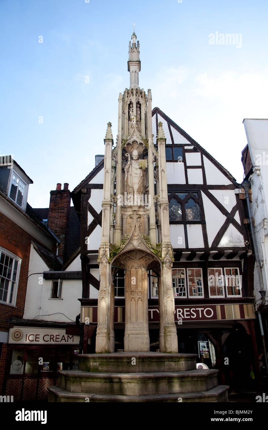 Città cross o Buttercross, Winchester, Hampshire, Inghilterra. Foto Stock