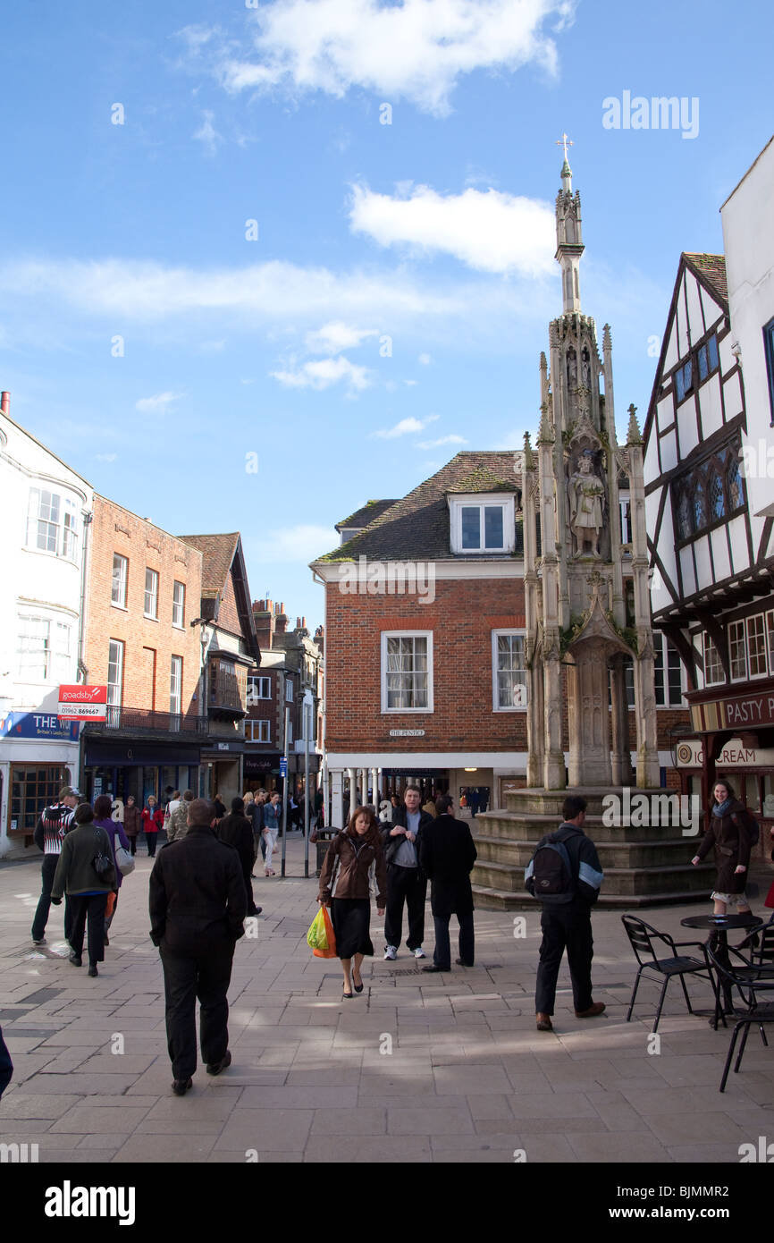 Città cross o Buttercross, Winchester, Hampshire, Inghilterra. Foto Stock