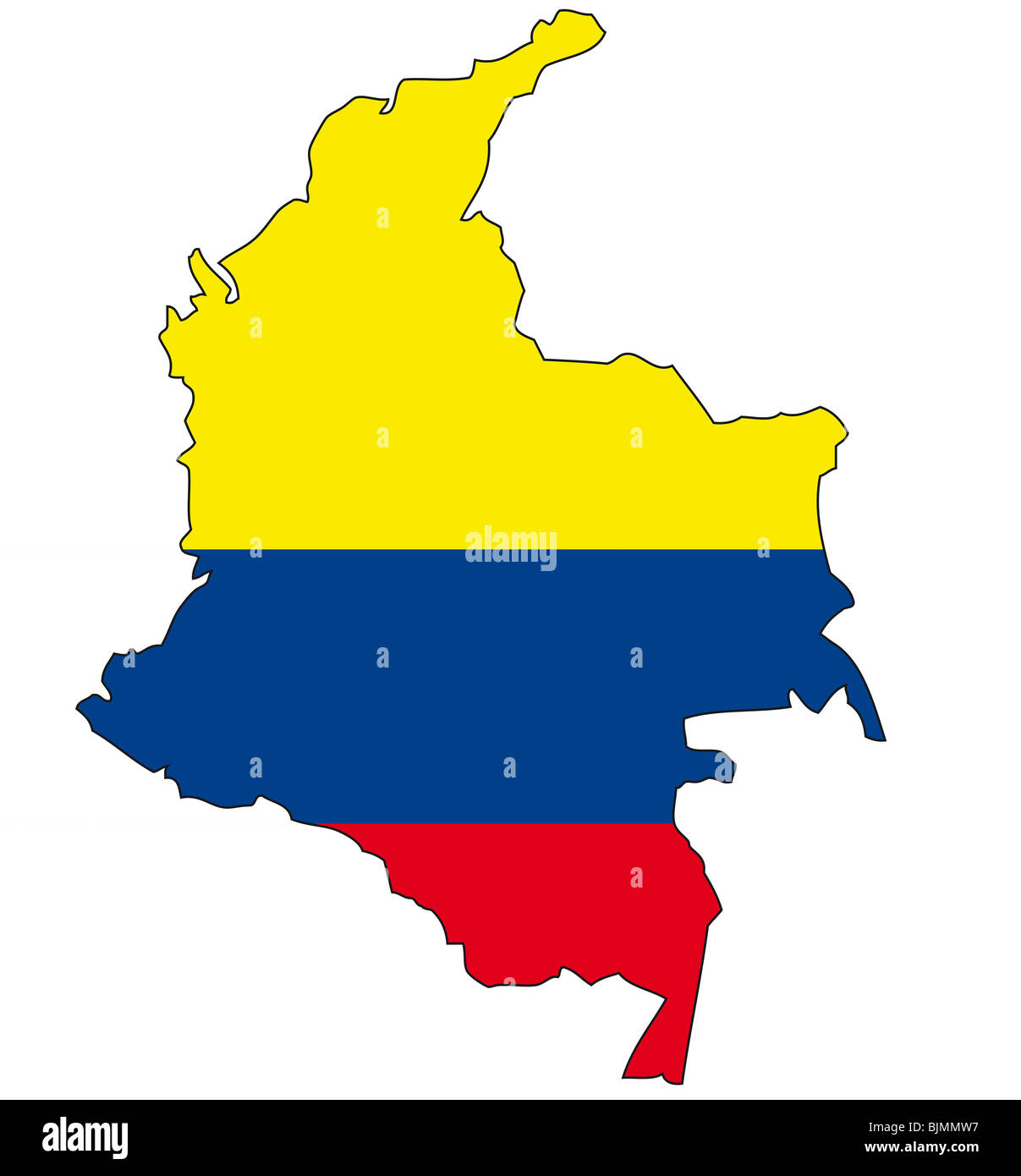 La Colombia, bandiera, contorno Foto Stock