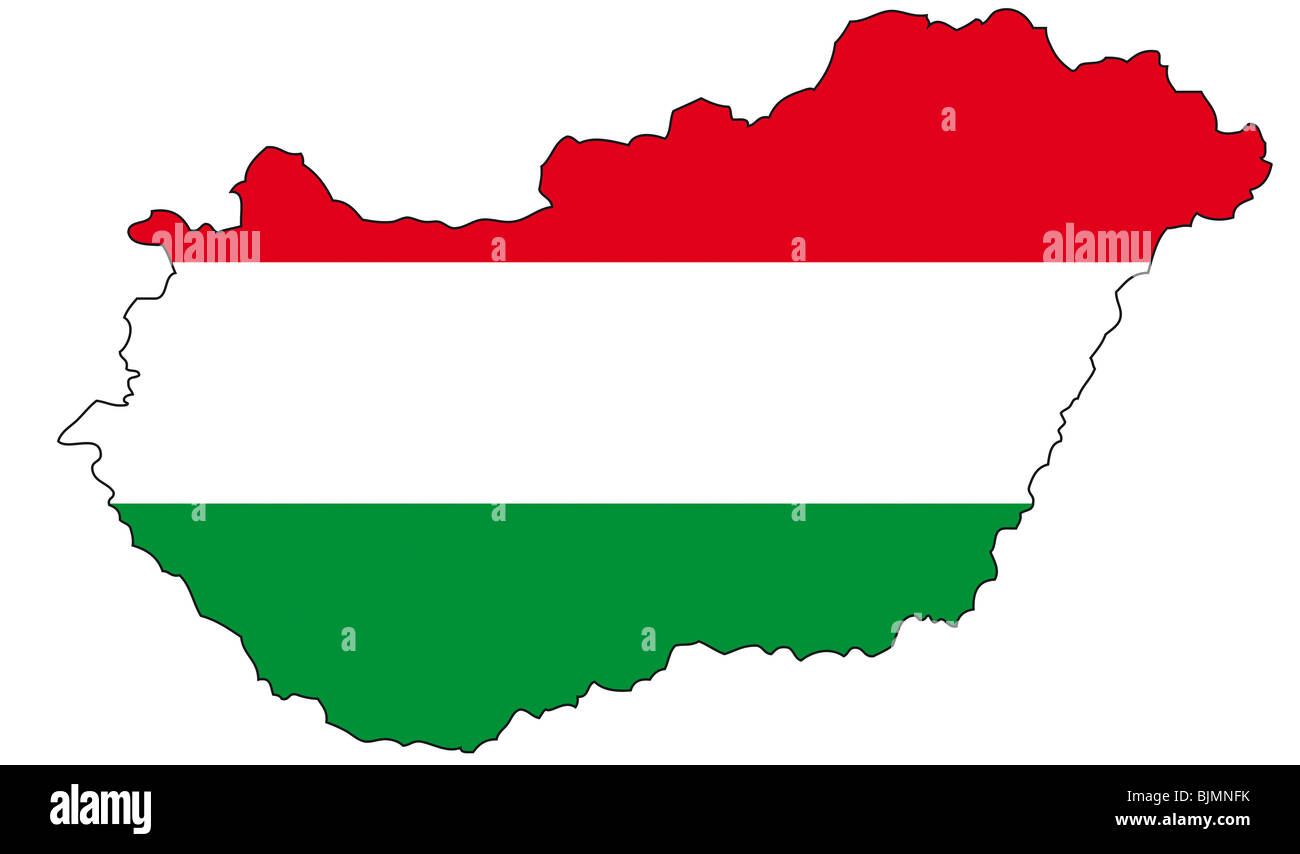 Ungheria, bandiera, contorno Foto Stock