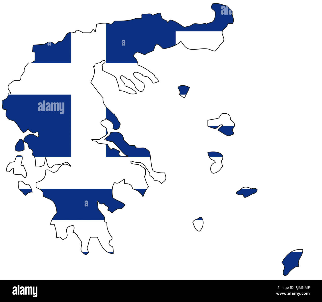 La Grecia, bandiera, contorno Foto Stock