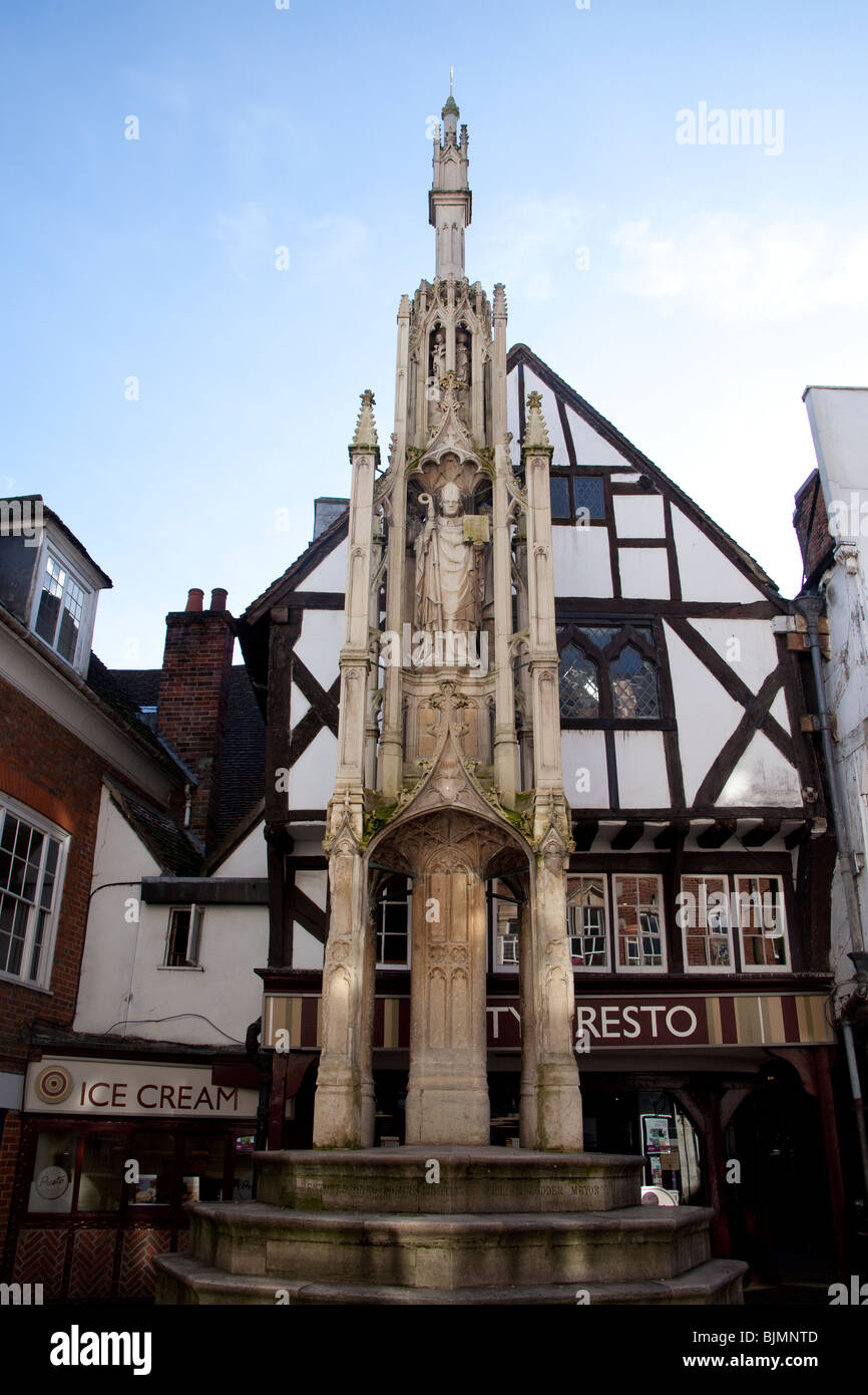 Città cross o Buttercross, Winchester, Hampshire, Inghilterra. Foto Stock