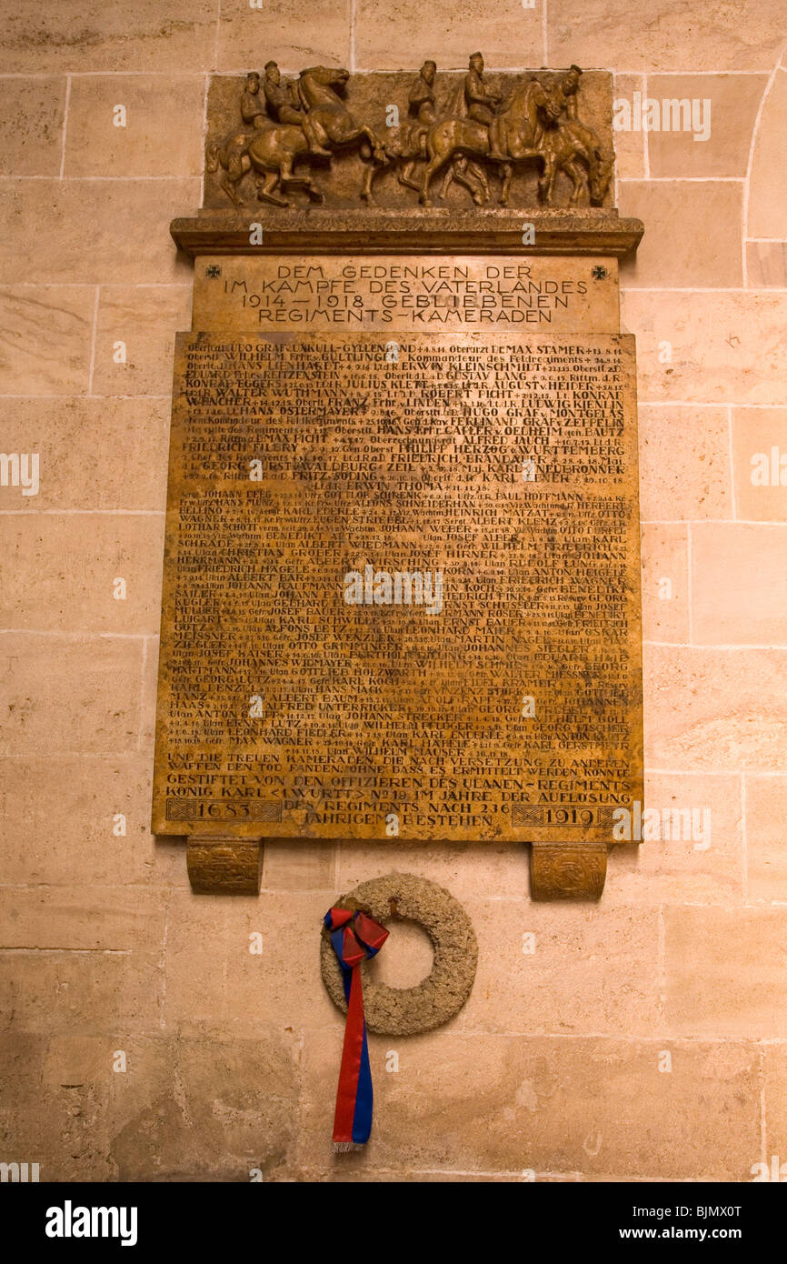 Un memoriale ai soldati caduti in lotta per la Germania durante la Prima guerra mondiale dal 1914 al 1918. Foto Stock
