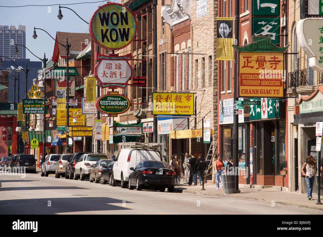 Wentworth Avenue, Chinatown. Chicago, Illinois Foto Stock