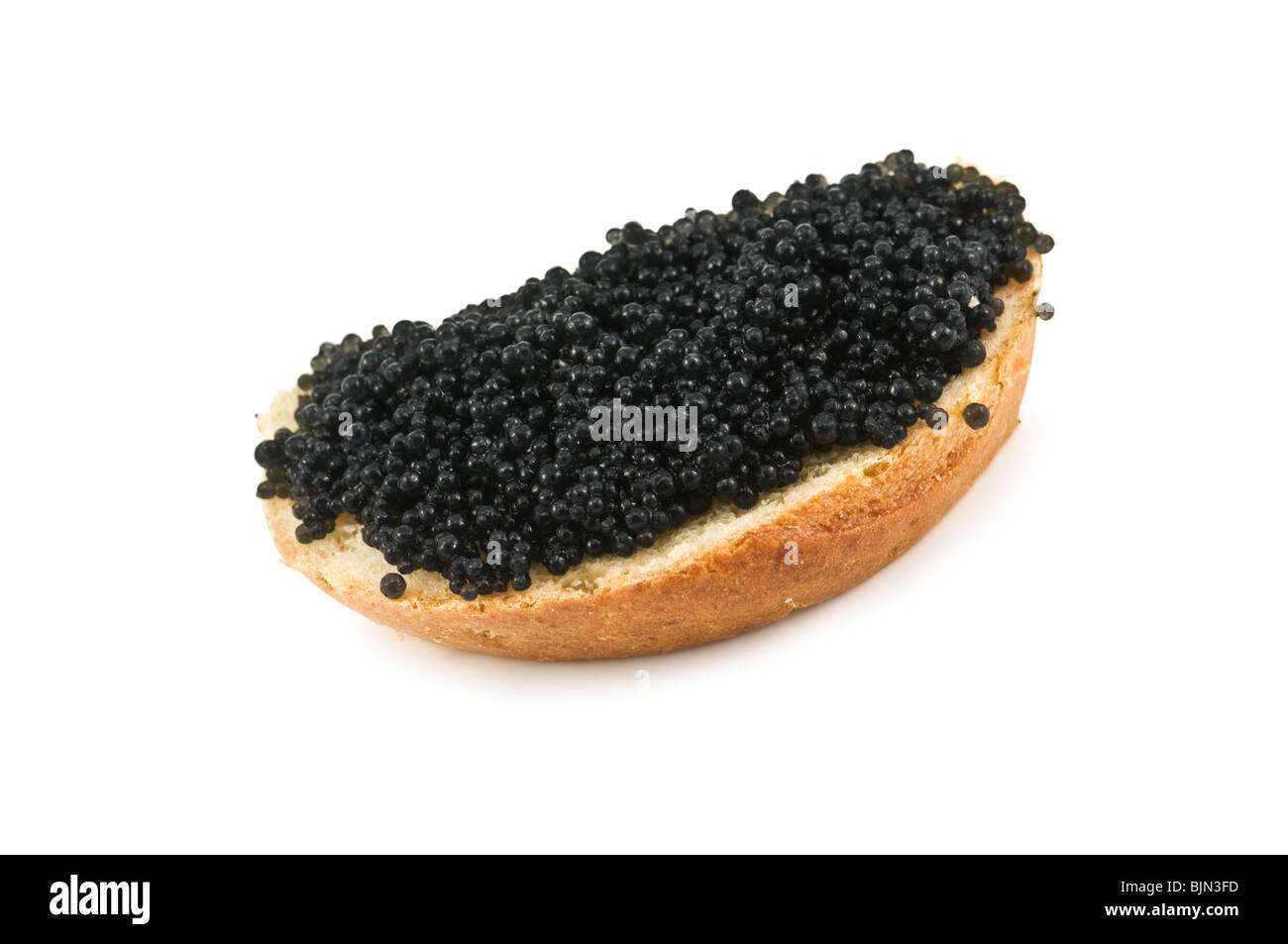 Sandwich con caviale nero Foto Stock