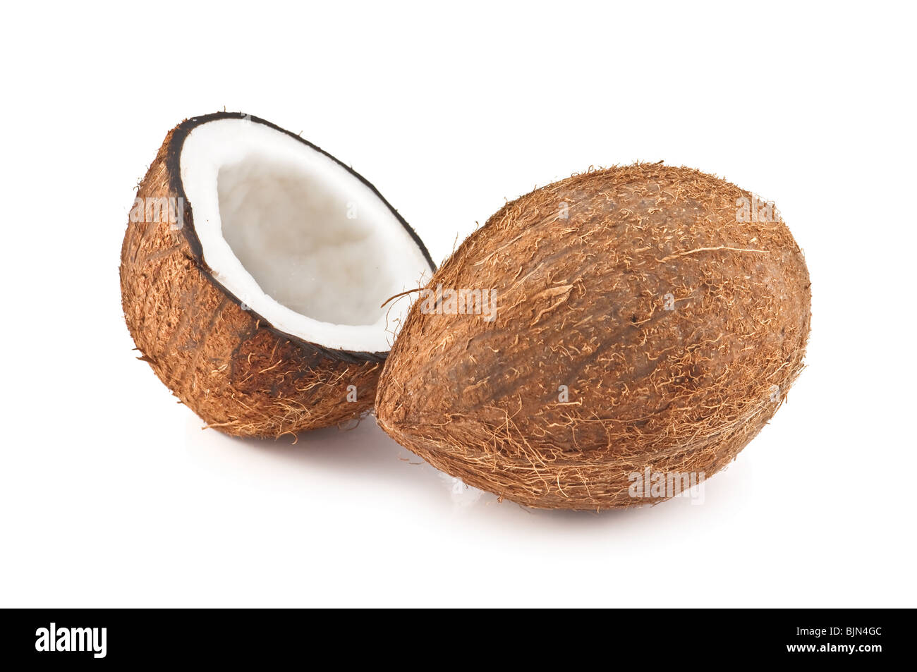 Il cocco isolati su sfondo bianco Foto Stock